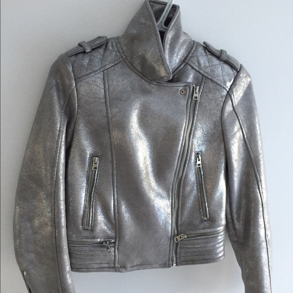 Zara Silver Moto Jacket - Picture 3 of 6